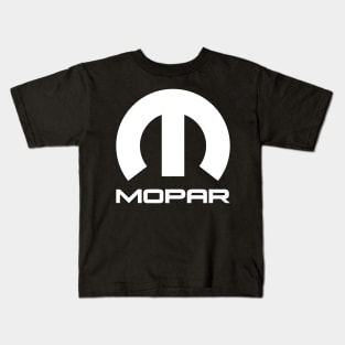 White Mopar Logo Kids T-Shirt